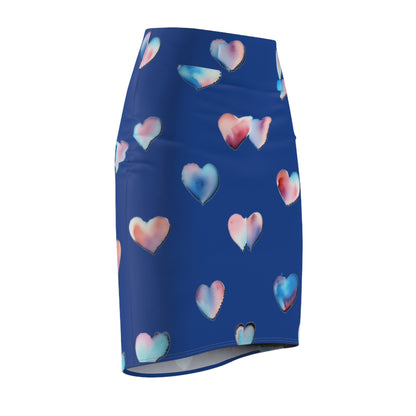 Heart Pattern Women's Pencil Skirt