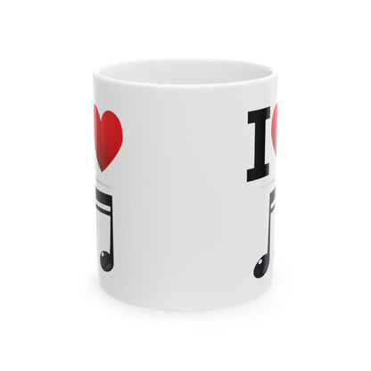 I Heart Music - Ceramic Mug, (11oz, 15oz) - Better Mode