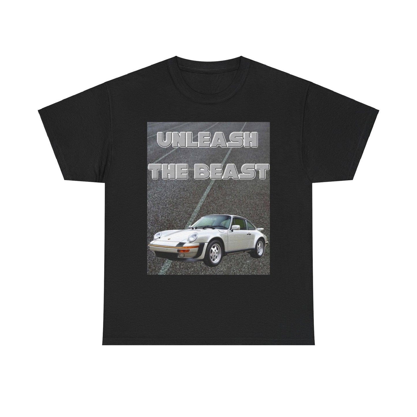 Unleash The Beast Classic Cars White - Unisex Heavy Cotton T-Shirt