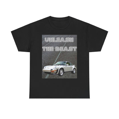 Unleash The Beast Classic Cars White - Unisex Heavy Cotton T-Shirt