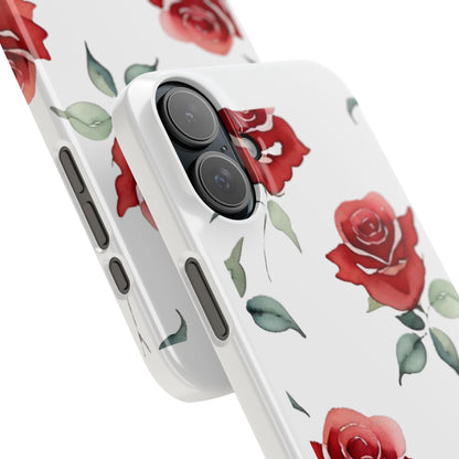 Slim Phone Cases - Roses (White)