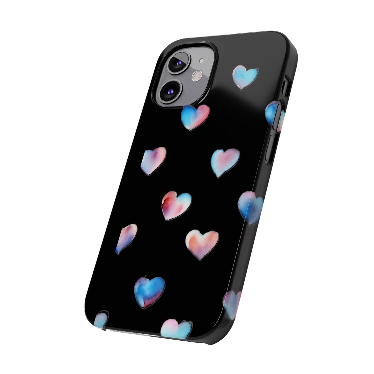 Slim Phone Cases - Hearts (Black)