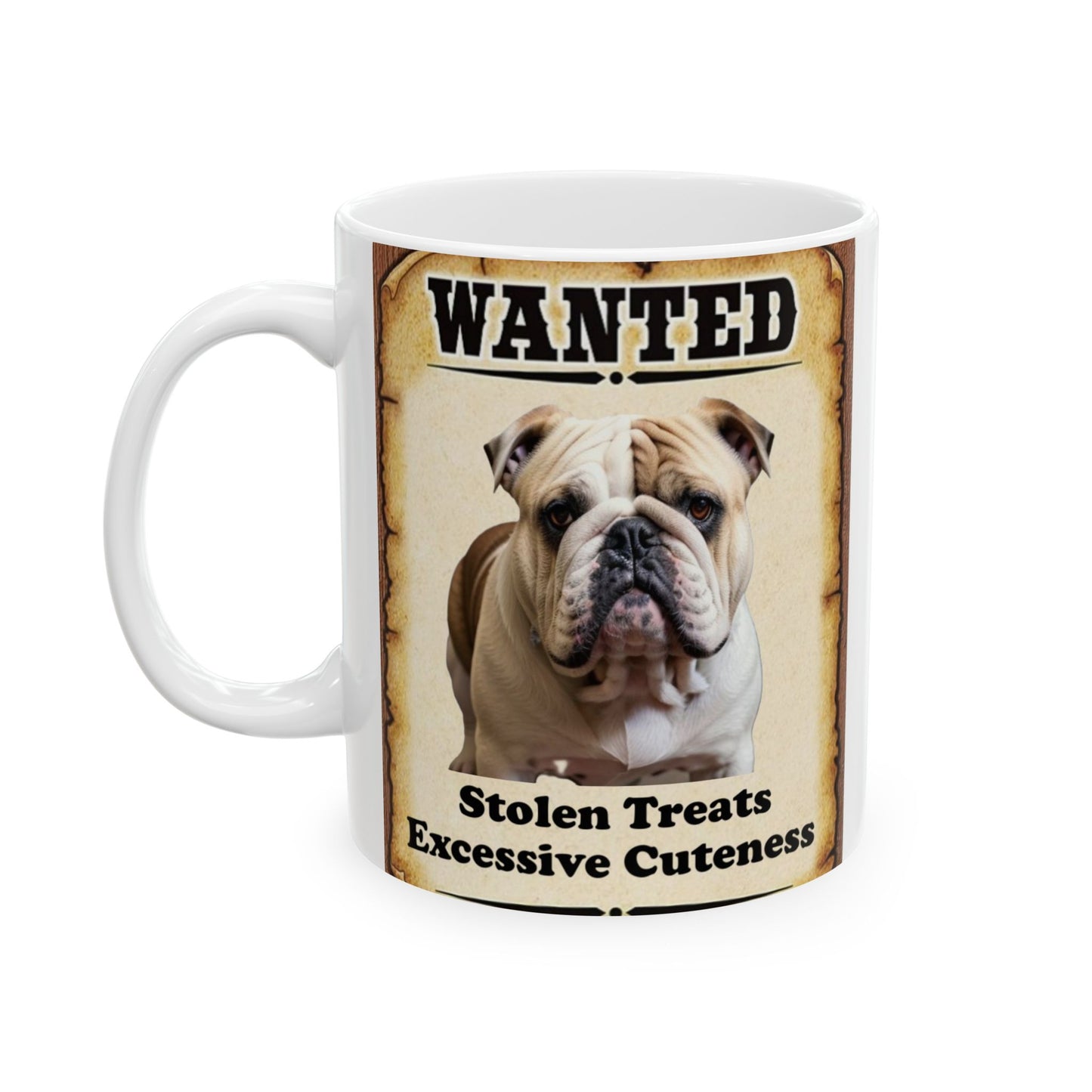 Wanted Poster Ceramic Mug - Bulldog