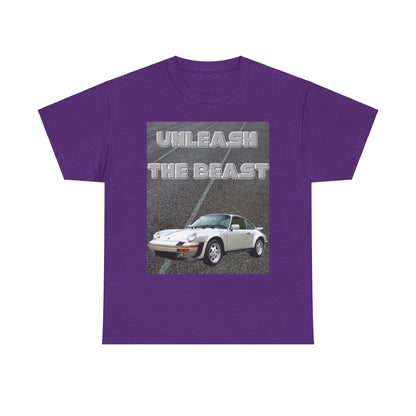 Unleash The Beast Classic Cars White - Unisex Heavy Cotton T-Shirt