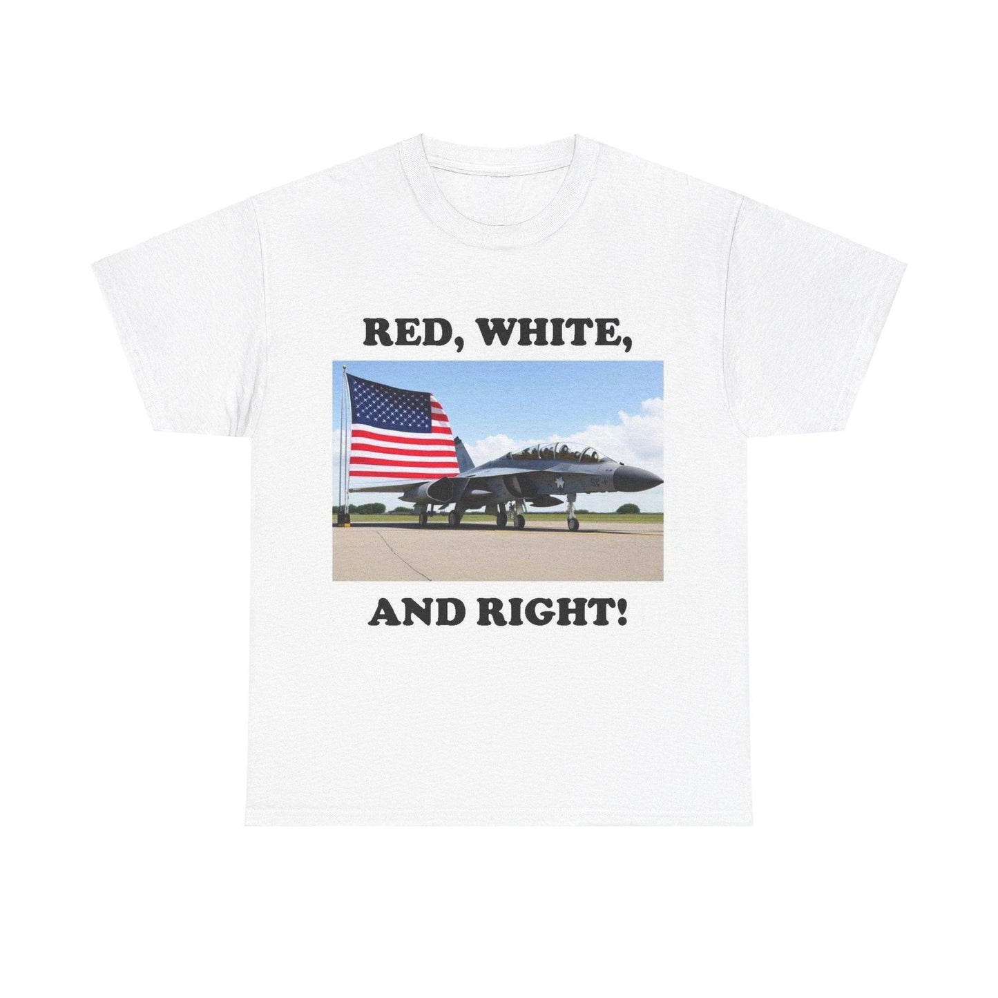 Red, White, Right (White) - Unisex Heavy Cotton Tee