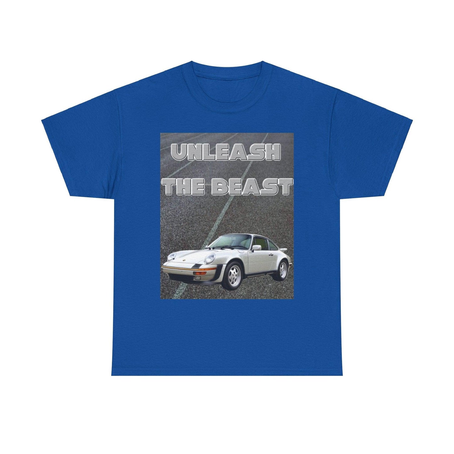 Unleash The Beast Classic Cars White - Unisex Heavy Cotton T-Shirt