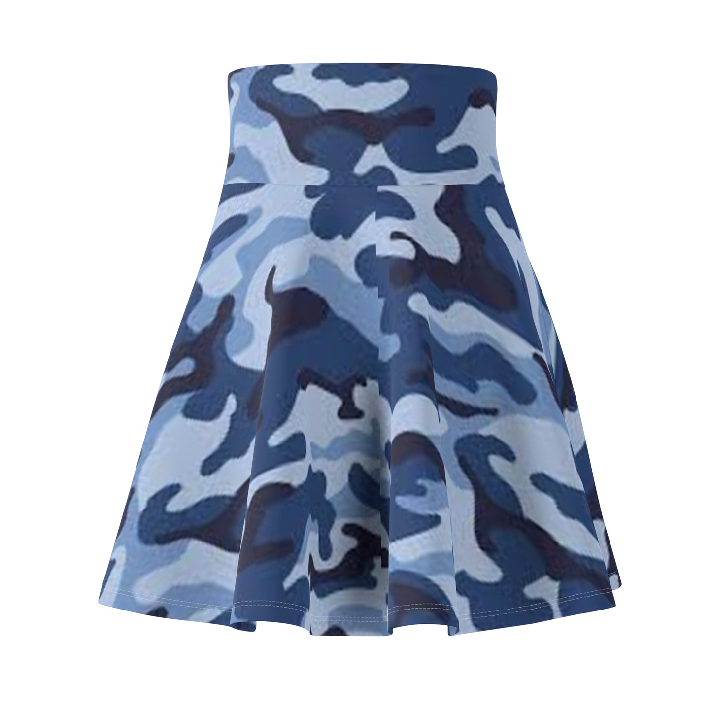 Blue Camo Pattern Skater Skirt