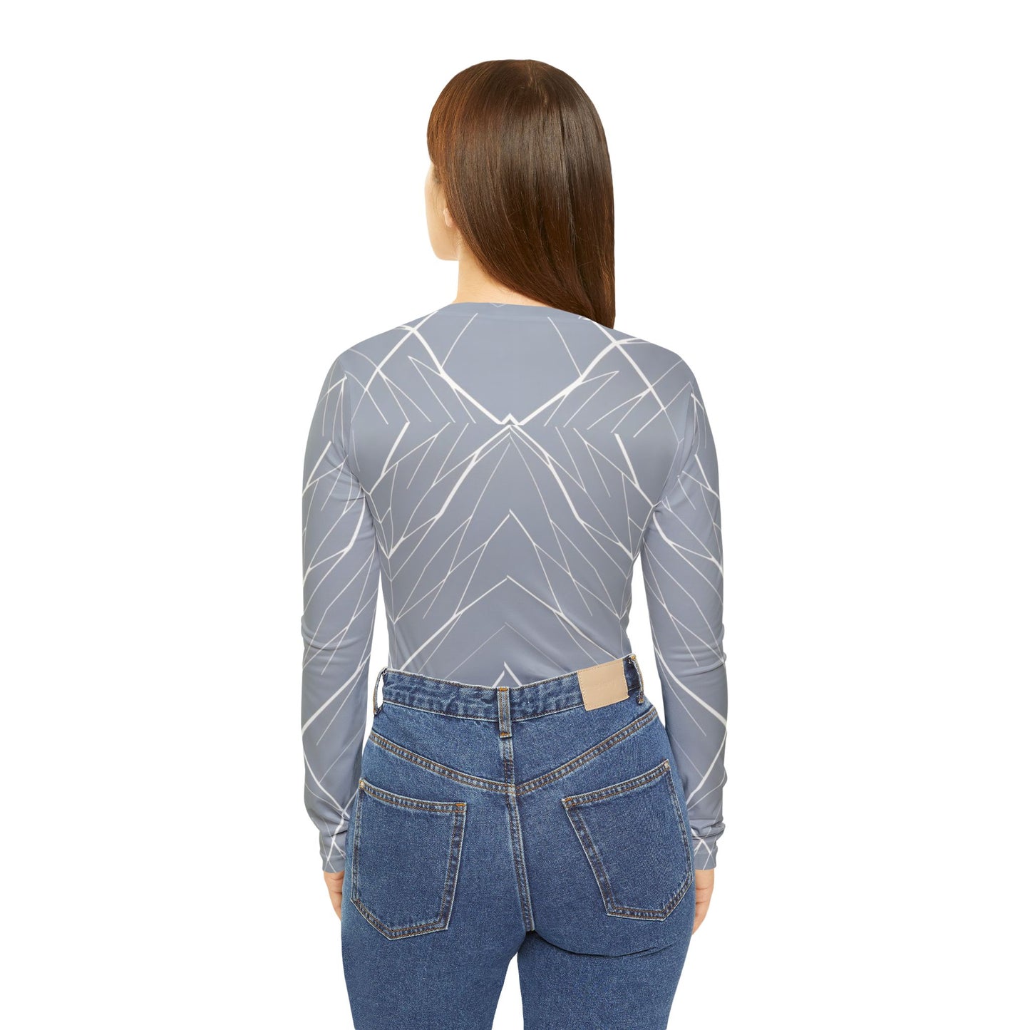 Slate Pattern Long Sleeve V-neck Shirt