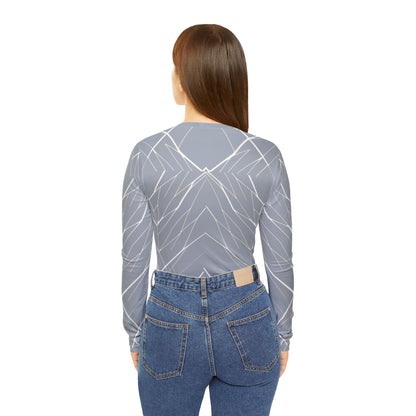 Slate Pattern Long Sleeve V-neck Shirt