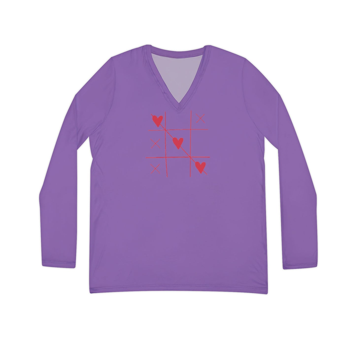 Women's Tic Tac Toe Long Sleeve V-neck Shirt