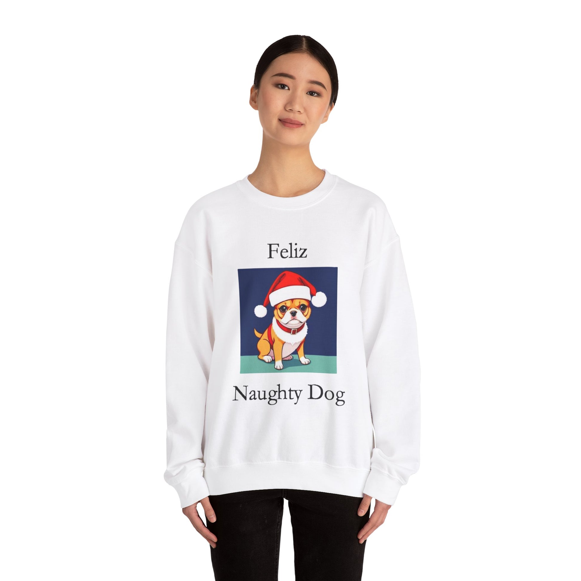 Christmas - Feliz Naughty Dog 2 - Unisex Heavy Blend™ Crewneck Sweatshirt - Better Mode