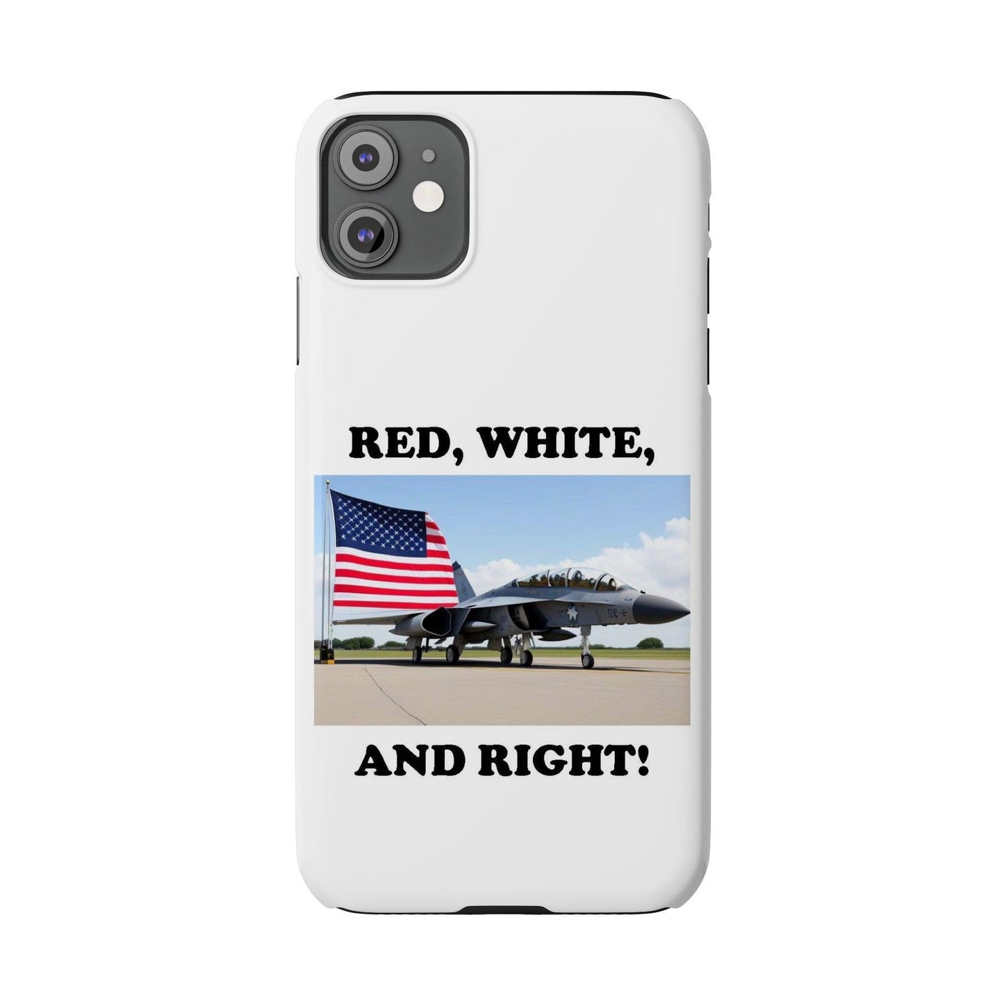 Red, White - (White)Slim Phone Cases