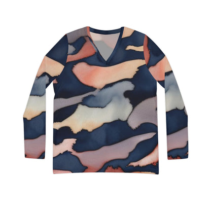 Camo Pattern V-neck Shirt