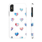 Slim Phone Cases - Hearts (White)