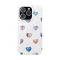 Slim Phone Cases - Hearts (White)