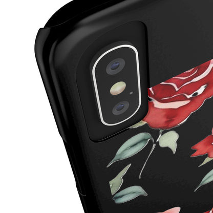 Slim Phone Cases - Roses (Black)