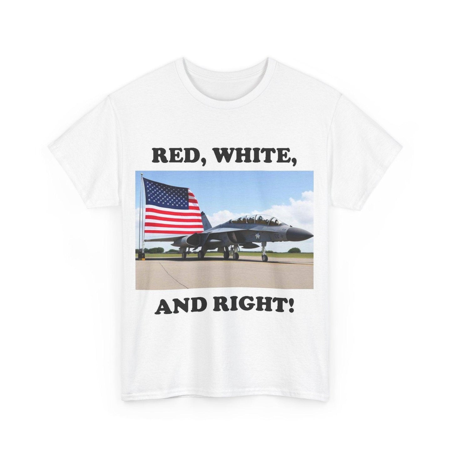 Red, White, Right (White) - Unisex Heavy Cotton Tee