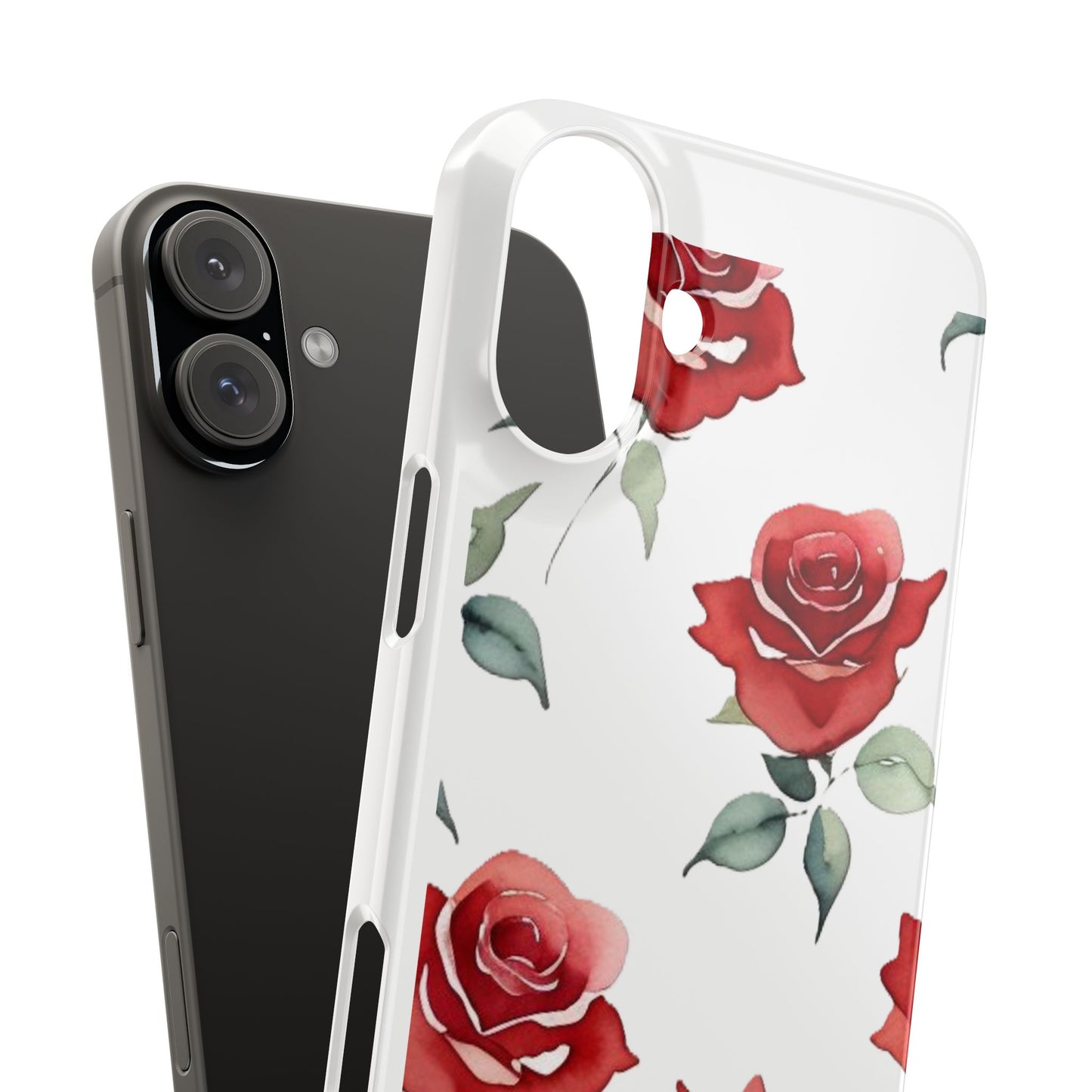 Slim Phone Cases - Roses (White)