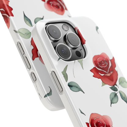 Slim Phone Cases - Roses (White)