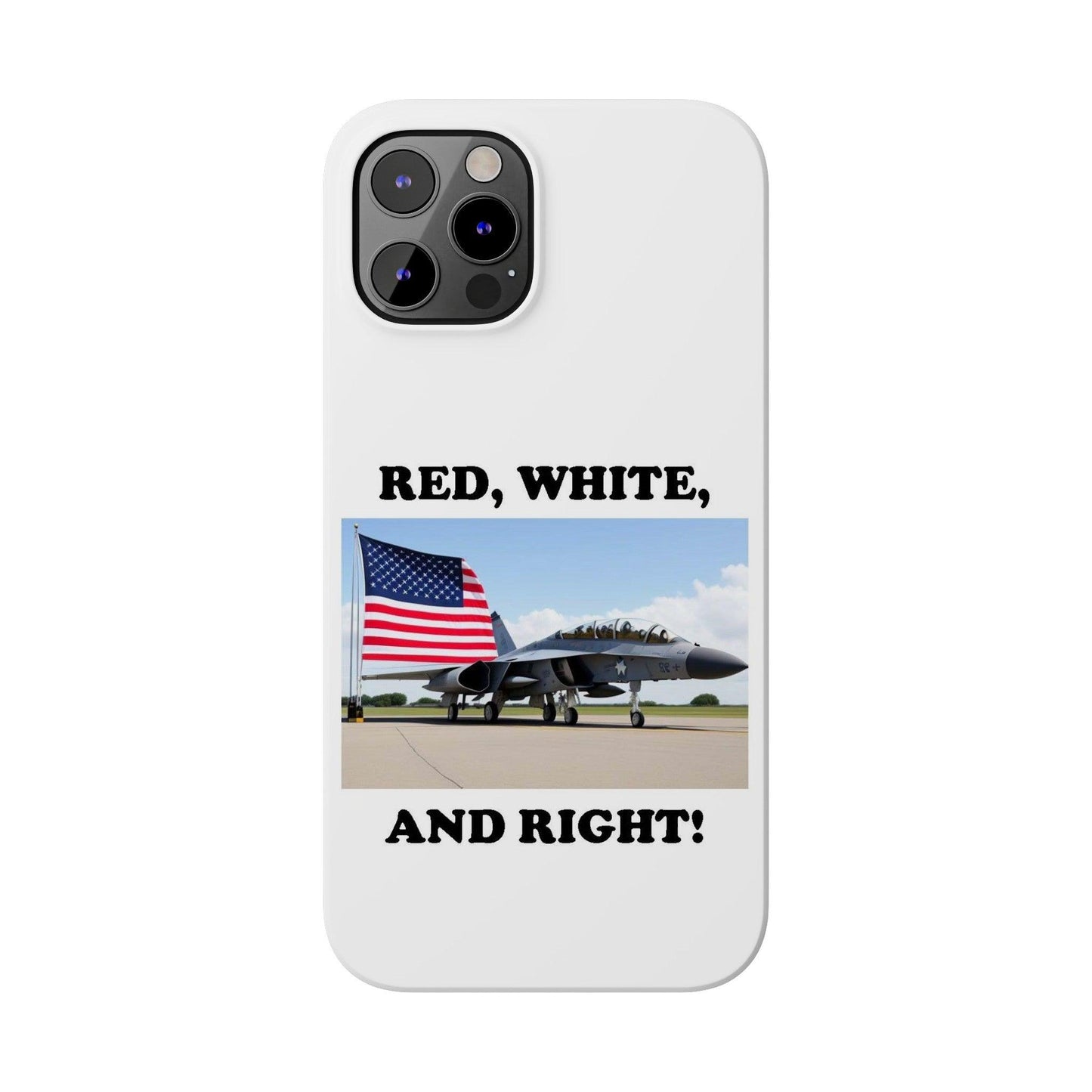 Red, White - (White)Slim Phone Cases