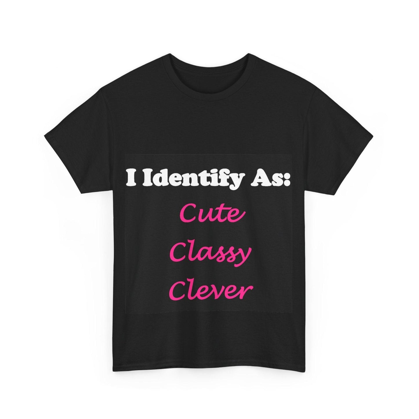 ID Cute Classy Clever (Black) - Unisex Heavy Cotton T-Shirt