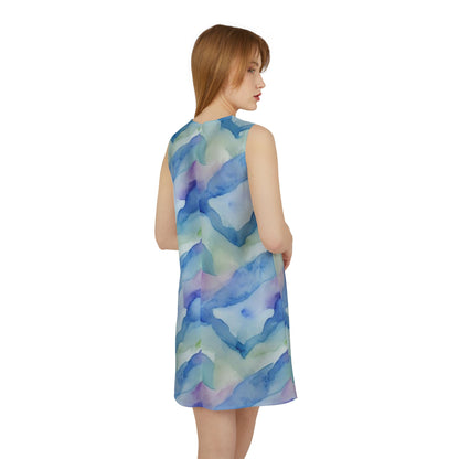 Multi Color Pastel A-line Sleeveless Dress