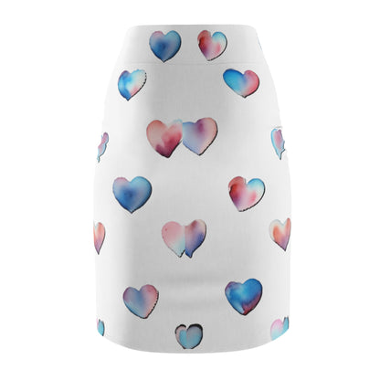 Heart Pattern Women's Pencil Skirt