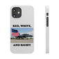 Red, White - (White)Slim Phone Cases