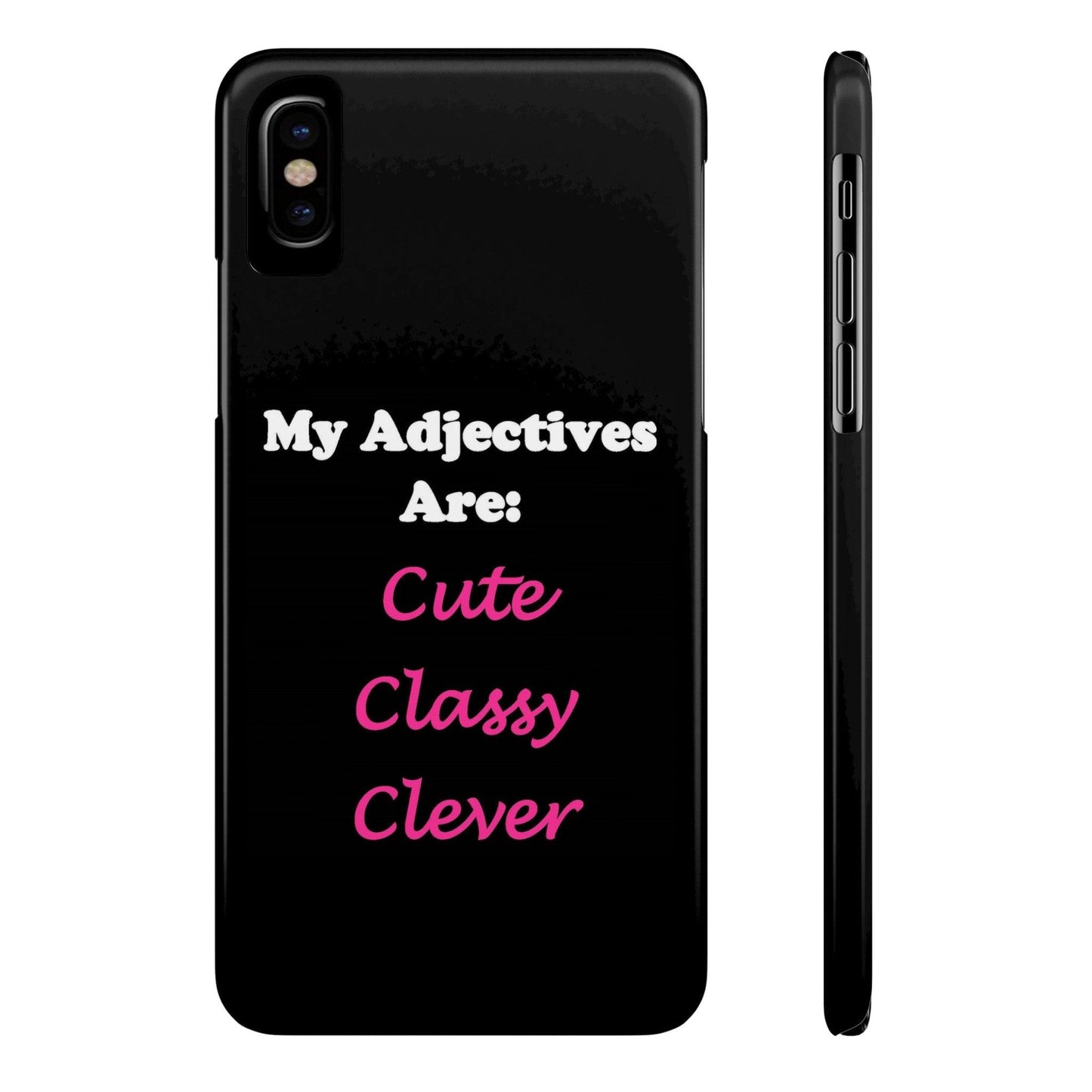 Cute (Black) - Slim Phone Cases - Better Mode