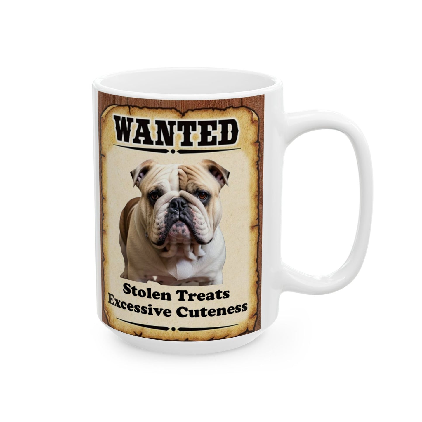 Wanted Poster Ceramic Mug - Bulldog