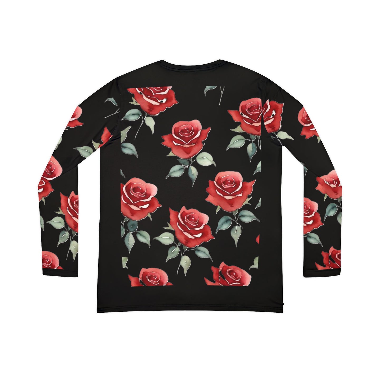 Rose Pattern Long Sleeve V-neck Shirt