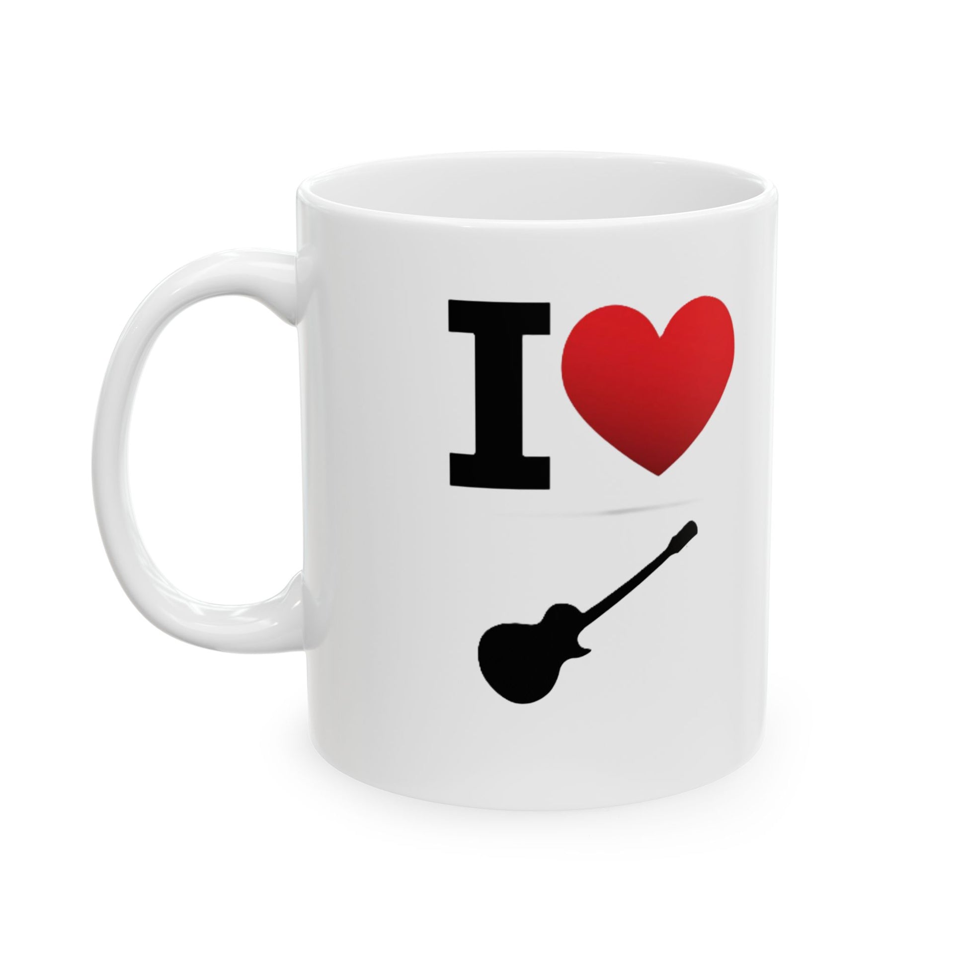 I Heart Guitar - Ceramic Mug, (11oz, 15oz) - Better Mode