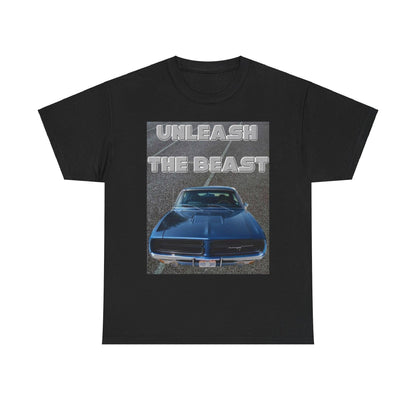 Unleash The Beast Classic Cars Blue Hood - Unisex Heavy Cotton T-Shirt