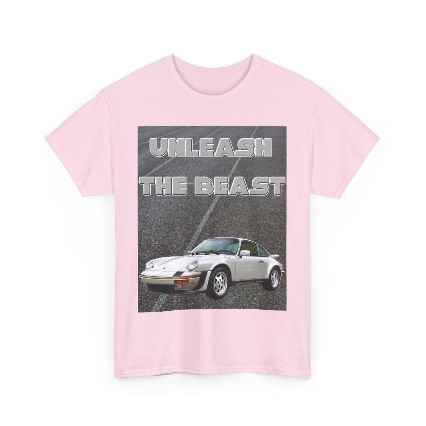 Unleash The Beast Classic Cars White - Unisex Heavy Cotton T-Shirt