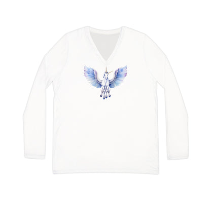 Women's Unicorn Long Sleeve V-neck Shirt