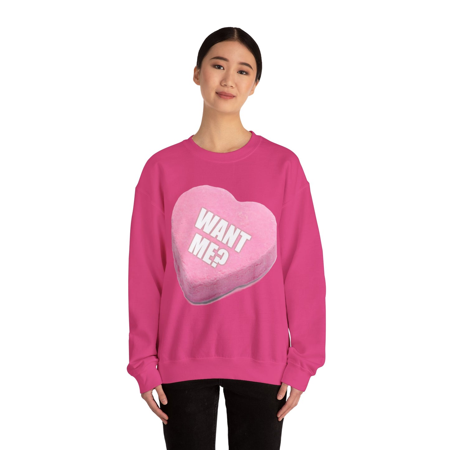 Candy Heart "Want Me?" - Crewneck Sweatshirt - Better Mode