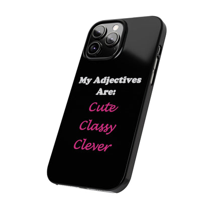 Cute (Black) - Slim Phone Cases - Better Mode