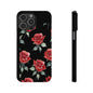 Slim Phone Cases - Roses (Black)