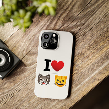 I Heart Cats - Slim Phone Cases