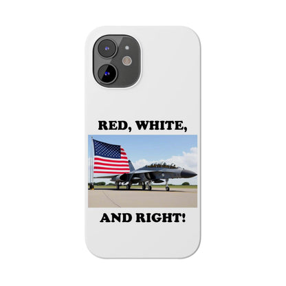 Red, White - (White)Slim Phone Cases