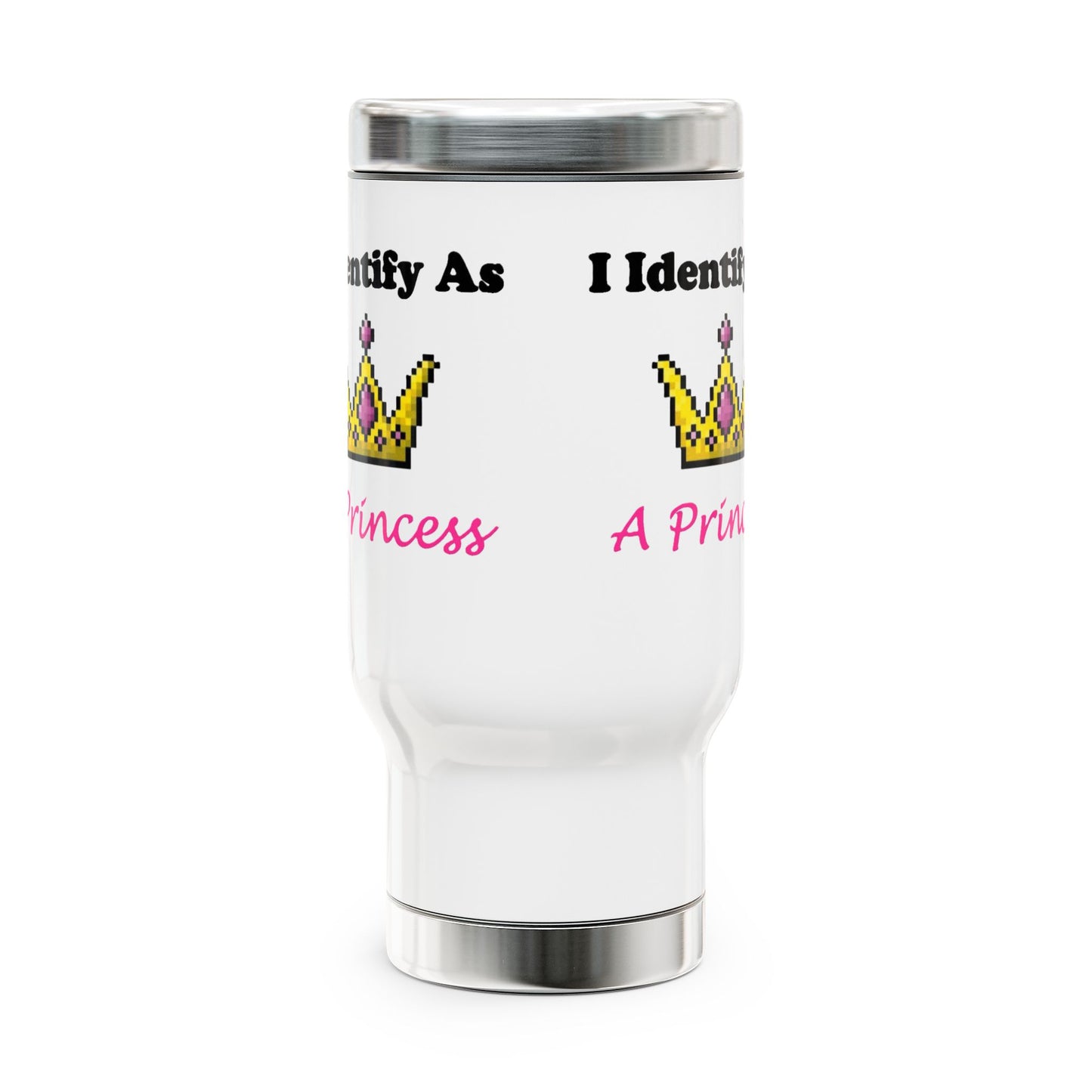 ID Princess - Stainless Steel Travel Mug with Handle, 14oz