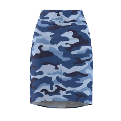 Blue Camo Women's Pencil Skirt