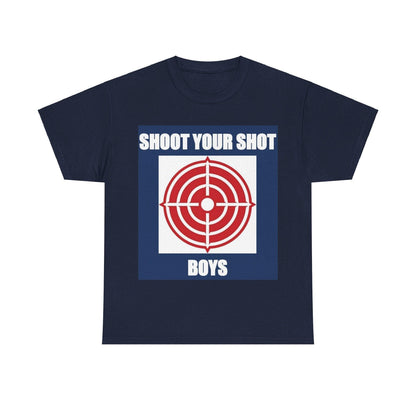 Shoot Your Shot (Navy) - Unisex Heavy Cotton T-Shirt - Better Mode