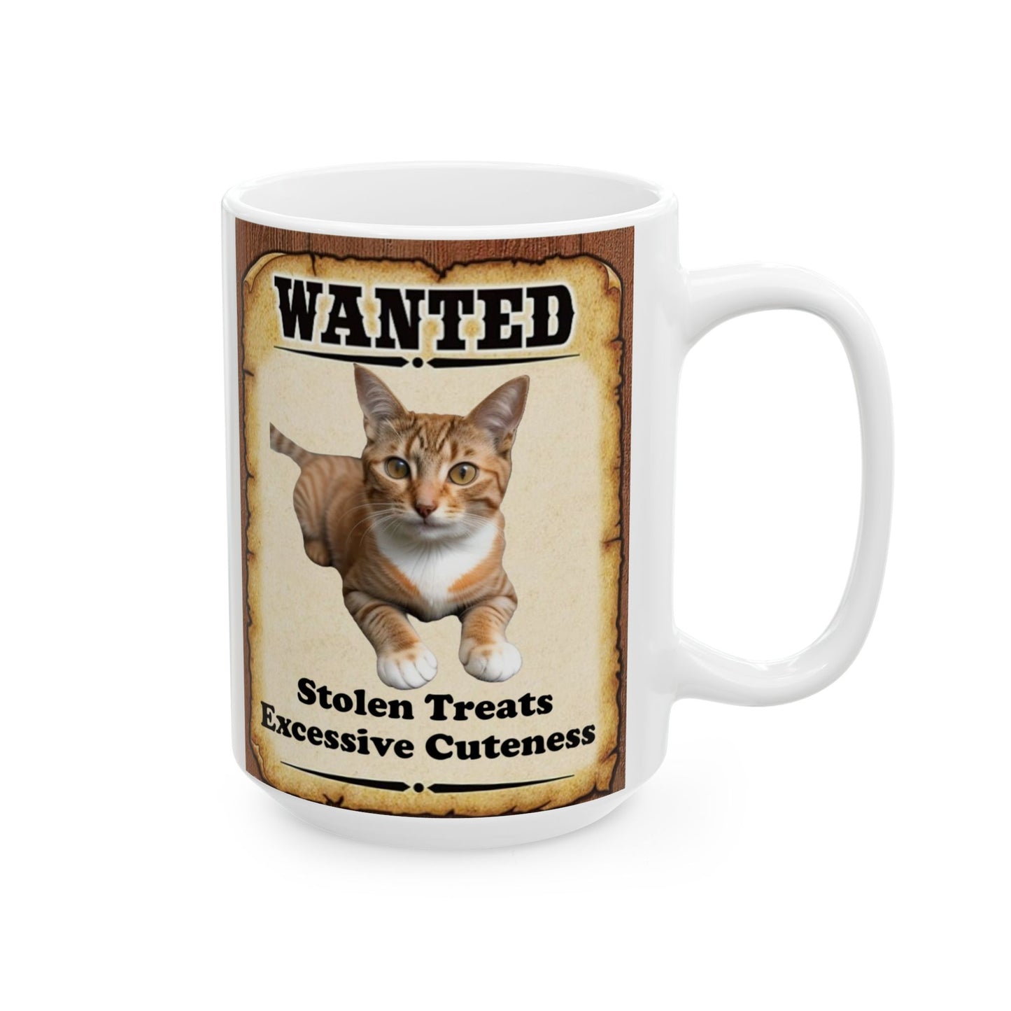 Wanted Poster Ceramic Mug - Orange Cat