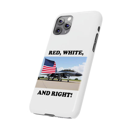 Red, White - (White)Slim Phone Cases