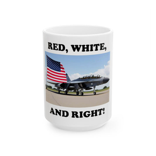 Red, White (White) - Ceramic Mug, (11oz, 15oz)