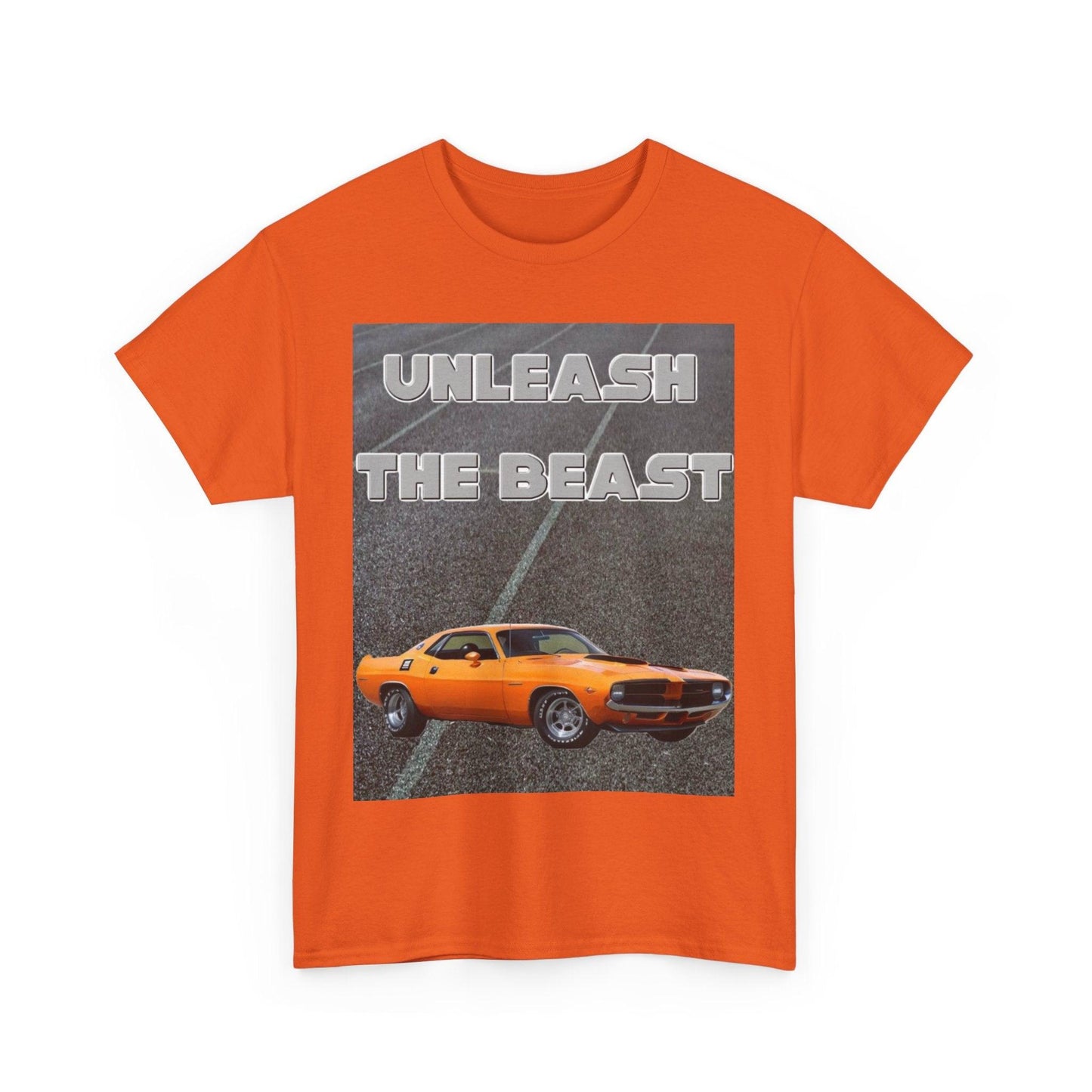 Unleash The Beast Classic Cars Orange - Unisex Heavy Cotton T-Shirt