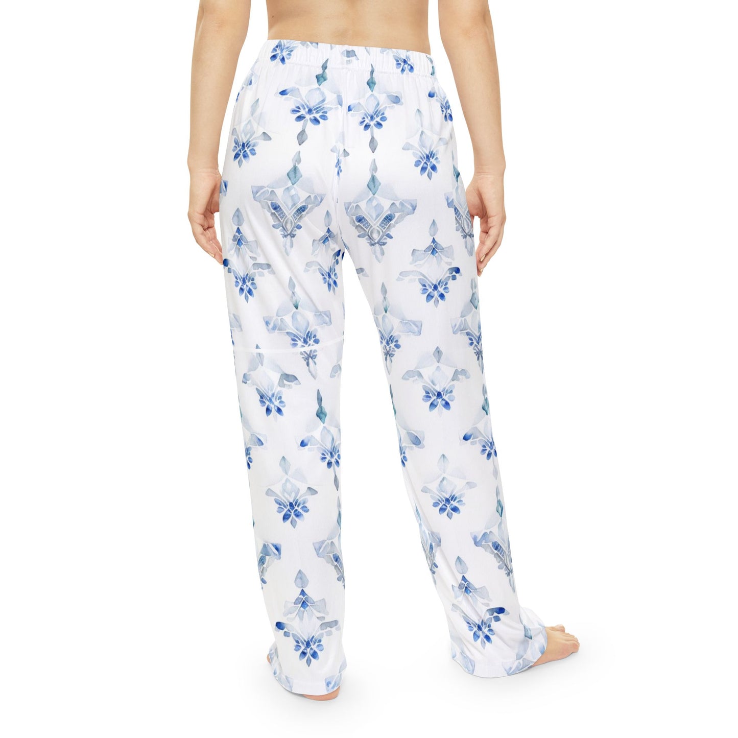 Blue Patterned Women's Pajama Pants