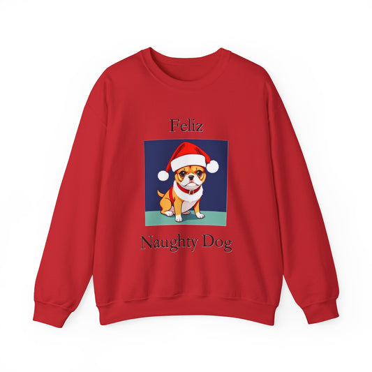 Christmas - Feliz Naughty Dog 2 - Unisex Heavy Blend™ Crewneck Sweatshirt - Better Mode