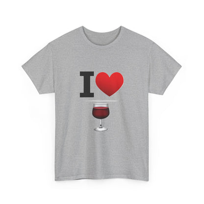 I Heart Wine - Unisex Heavy Cotton T-Shirt